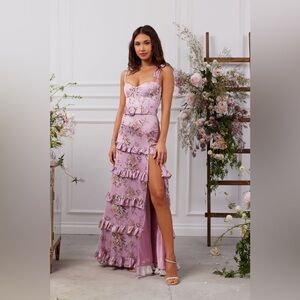The Lisianthus Dress in Lilac Tapestry Rose Size 4